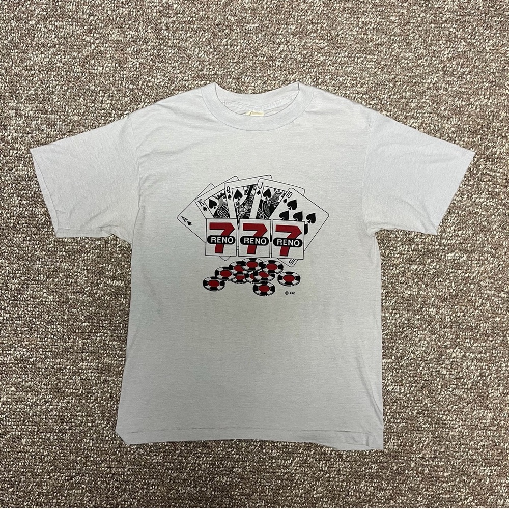 1980s Las Vegas Poker x Grateful Dead Style Single Stitch Lot Buffalo T-Shirt